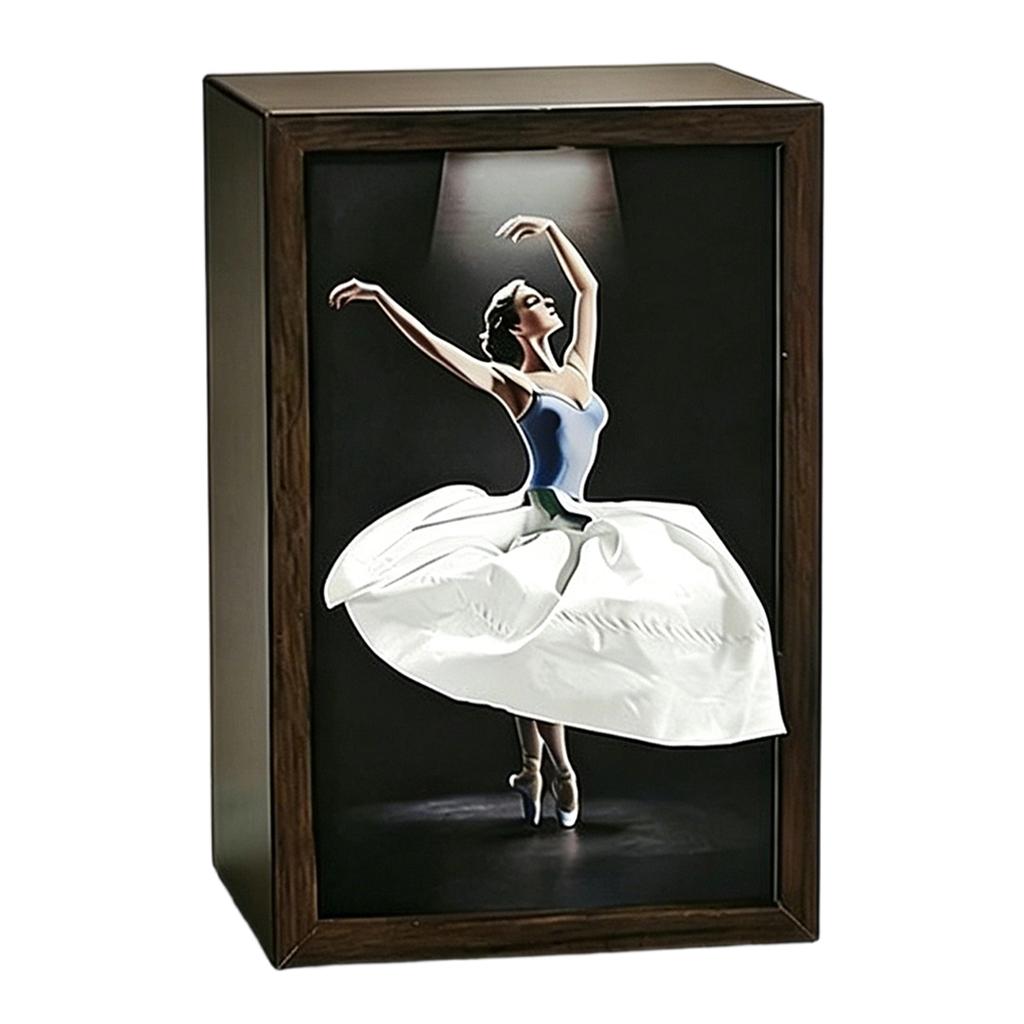 Ballet Girl Art Decorative Tissue Holder Lady Dress Design Tissue Box Wood Tissue Case for Office Countertops Living Room