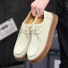 Fashion Men's Casual Shoes Lace-up Cow Suede Genuine Leather Thick Sole Mens Classic Retro British Style Outdoor Driving Flats