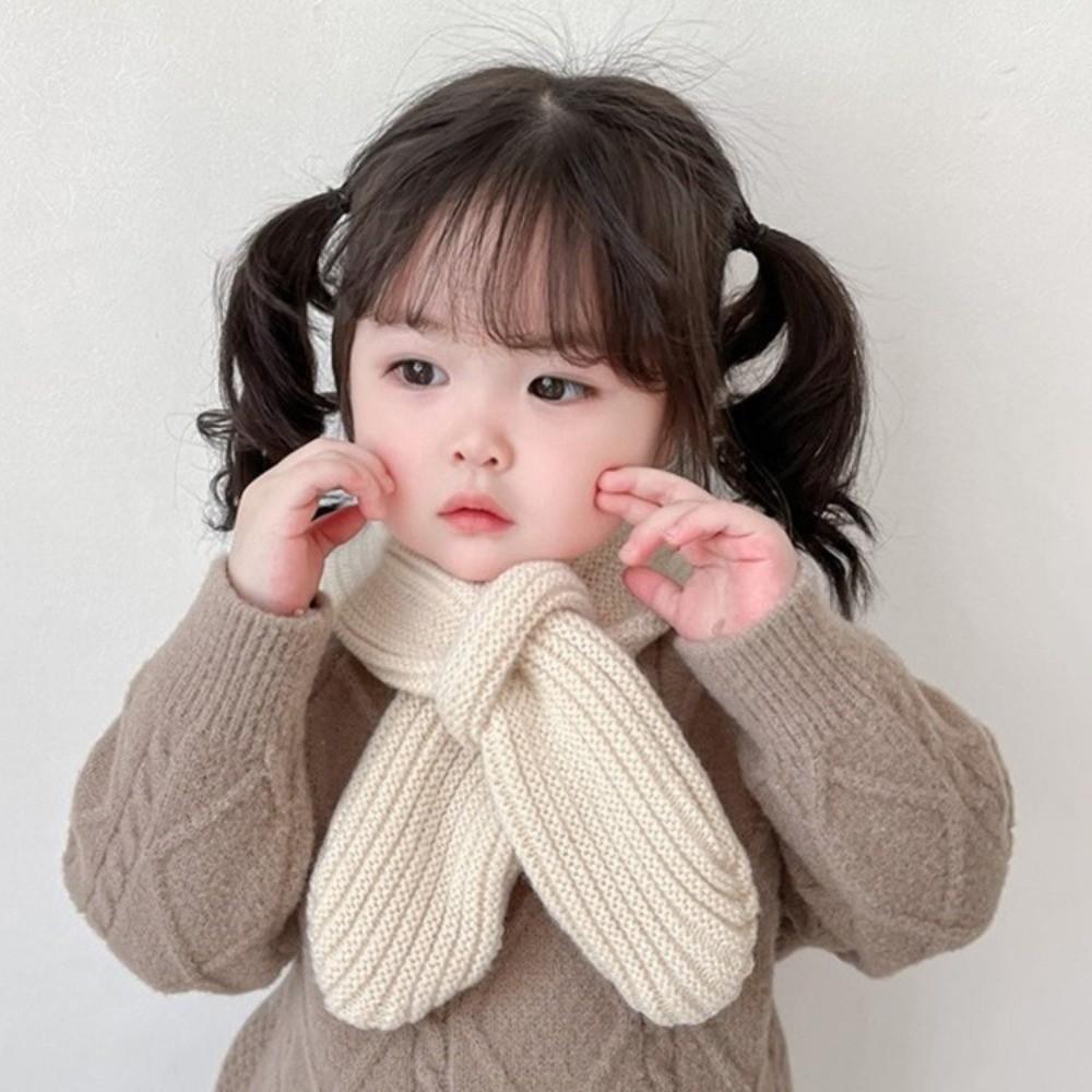 New Windproof Neck Warmer Warm Solid Color Knitted Scarf Coldproof Knitted Scarves Bib Outdoor Sports