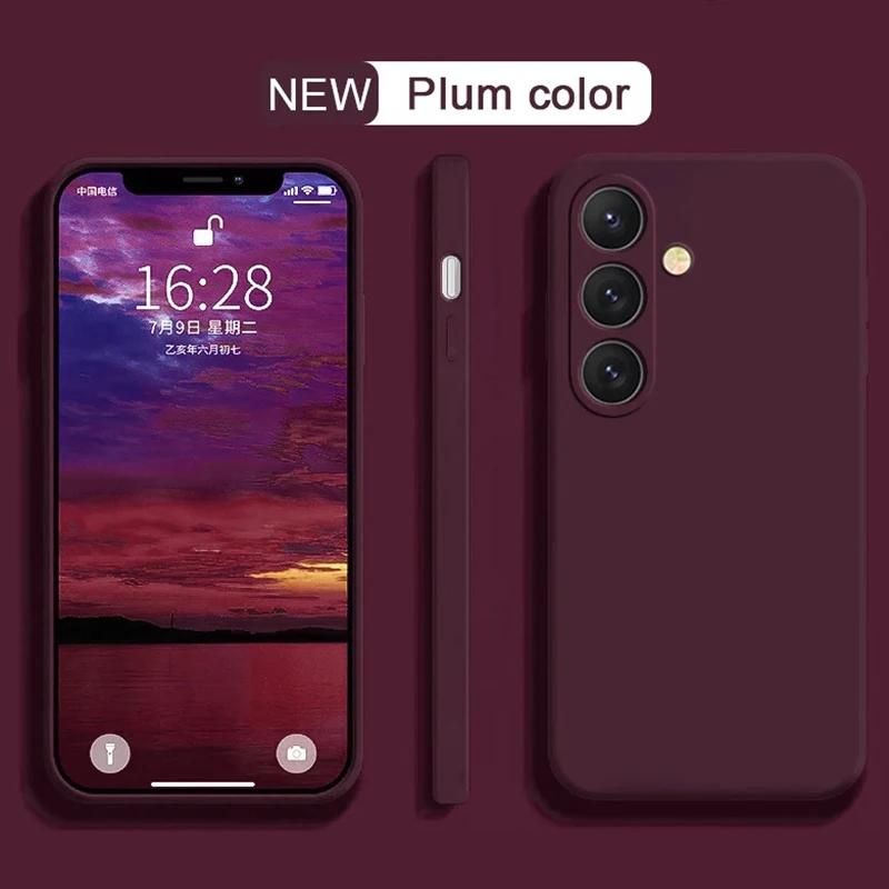 Жидкий силиконовый чехол для телефона для Samsung Galaxy S21 S22 S23 S24 S25 UItra Plus S23 S24 FE легкий красочный мягкий чехол на заднюю панель