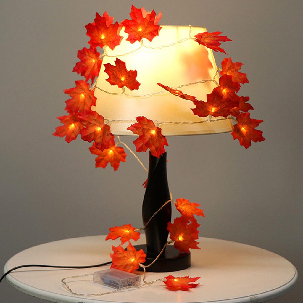Fall Thanksgiving Maple Leaf Lamp Garland Decoration Decor LED Lighted Autumn Leaves Xmas