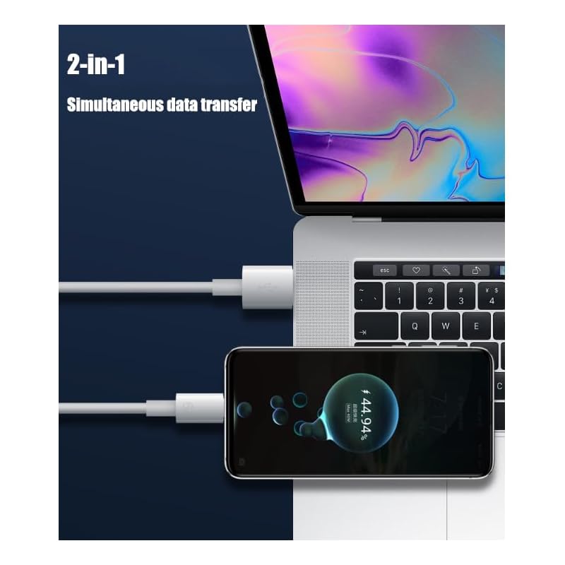 Оригинальный кабель USB C 1M+1.5M+2M, набор из 3 PD, совместимый с быстрой зарядкой 60 Вт, USB-C и передача данных, высокая прочность, предотвращение отключения Видео
