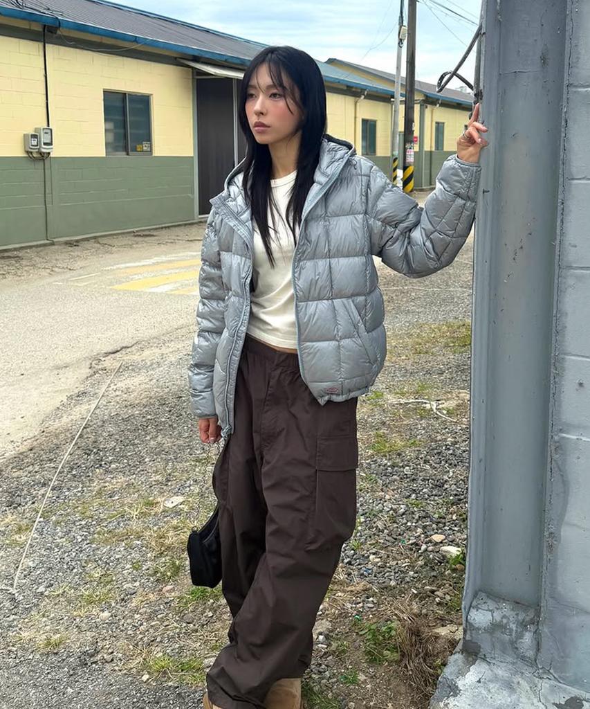 DICKIES Fargo Hooded Mid Down Jacket Light Grey