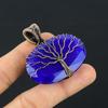 Tree Of Life Blue Sapphire Gemstone Copper Wire Wrap Handmade Pendant Jewelry For Wedding Gift