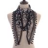 Korean Floral Lace Triangle Scarf with Tassels - Classic Breathable Design for Women