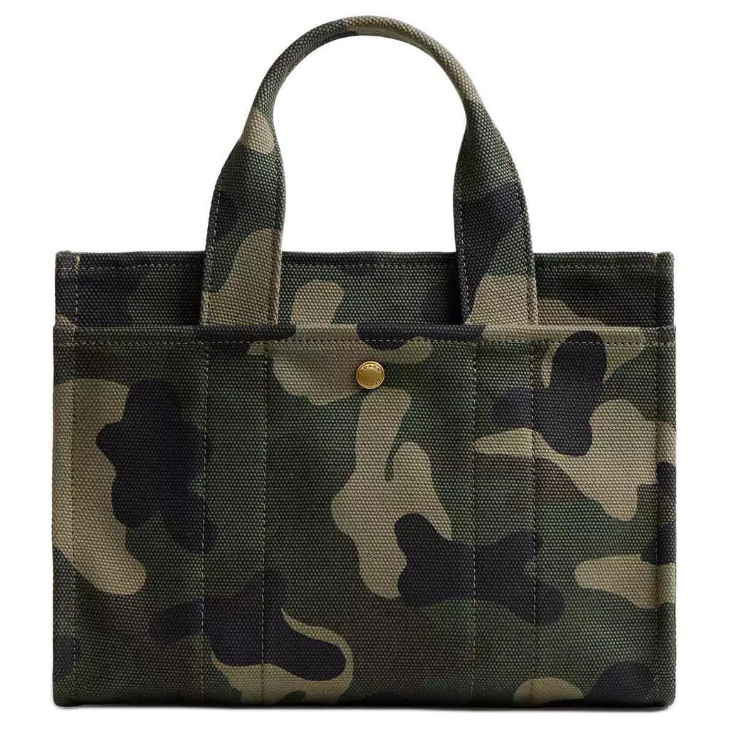 Coach Cargo Tote Bag, Camo Canvas Embroidered Logo Turnlock Women's Crossbody Handbag, Casual Daily Travel Shopping CY843-B4EZ