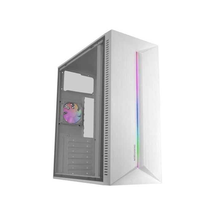 Mars Gaming Mc-blaze Caja Pc Atx Ventilador Frgb 80mm Tira Led Rgb Frontal Blanco