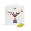 Recycled Scandinavian Folk Christmas Card - Deer