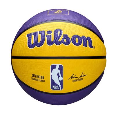 Wilson Команда НБА City Edition Лейкерс Баскетбол Уличный 7 Лейкерс (WZ4033914XB7), Размер Нет. (приблизительно. Диаметр 24,5 см),
