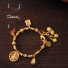 Luxury Sand Gold Zakhiram Wealth Goddess Bracelet - Women's Chinese Style, Symbolizing Fortune and Prosperity