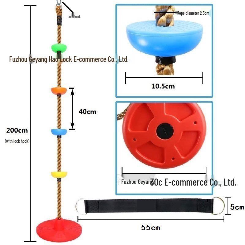 Большие детские качели-диск с веревкой для лазания - Сенсорная игровая площадка для детских садов