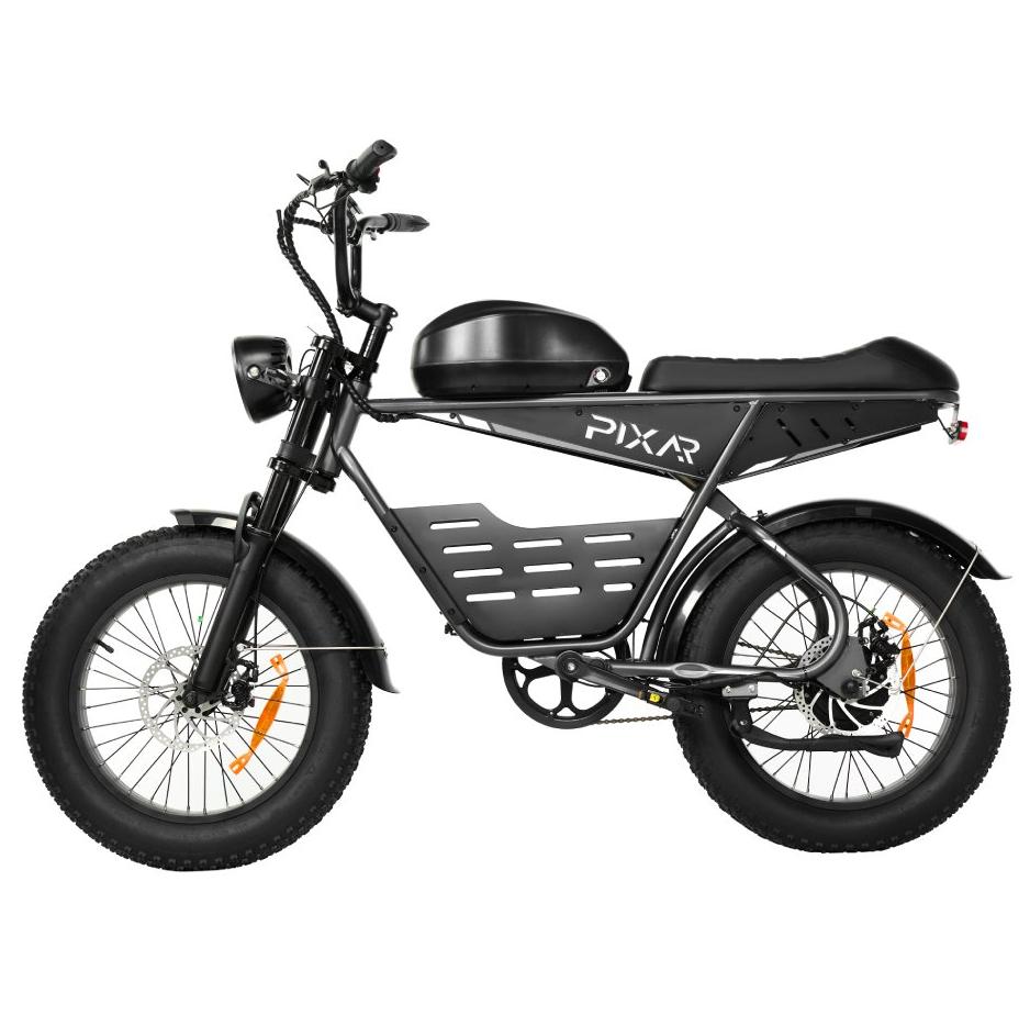PIXAR Super -30AH Retro-style Long-Range Electric Bike 48V 30AH Battery 500W Motor 20 Inch Fat Tires All-Terrain E-Mountain Bike