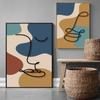 Абстрактное искусство минималистский рисунок линии лица холст картина четырехцветный узор Матисс постер офис гостиная украшение дома фреска без рамки