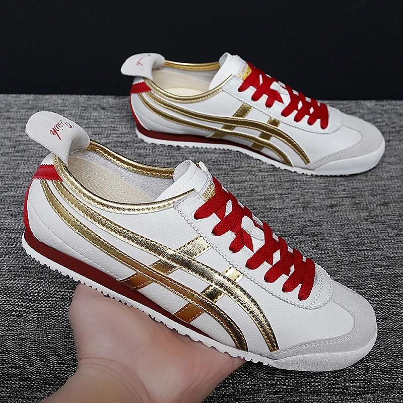 Couple Style Unisex Running Shoes Hot Sale Genuine Leather Four Seasons Classic Casual Couple Shoes 2025Summer Breathable Seaso