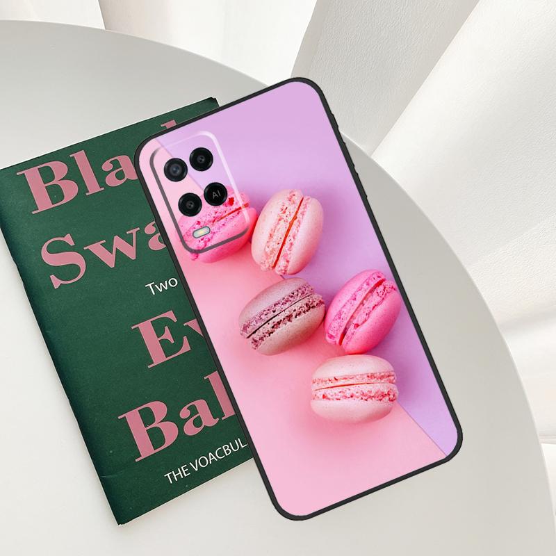 Macarons Cake Dessert Cute Case For Oppo A58 A78 A98 A15 A16 A17 A52 A72 A76 A96 A54 A74 A94 A57 A77 A54S A57S Cover