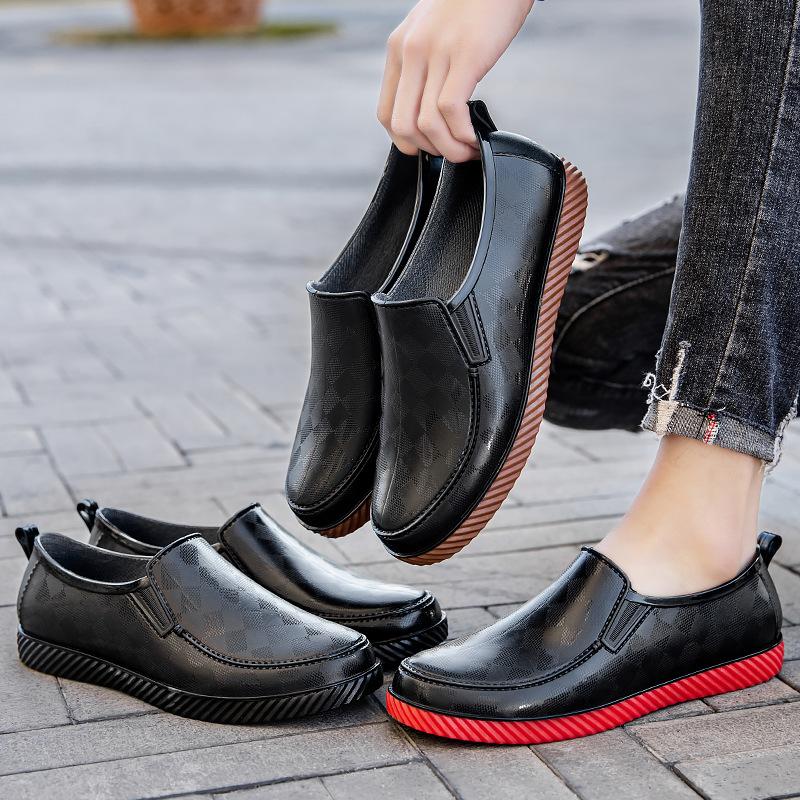 2025 New Low-top Rain Shoes Men's Shallow Rain Boots Short Kitchen Water Shoes Work Shoes Waterproof Glue Shoes Catch the Sea Rain Boots