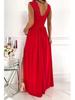 Women's Sleeveless Lace Dress with Open Back and Slit Hem