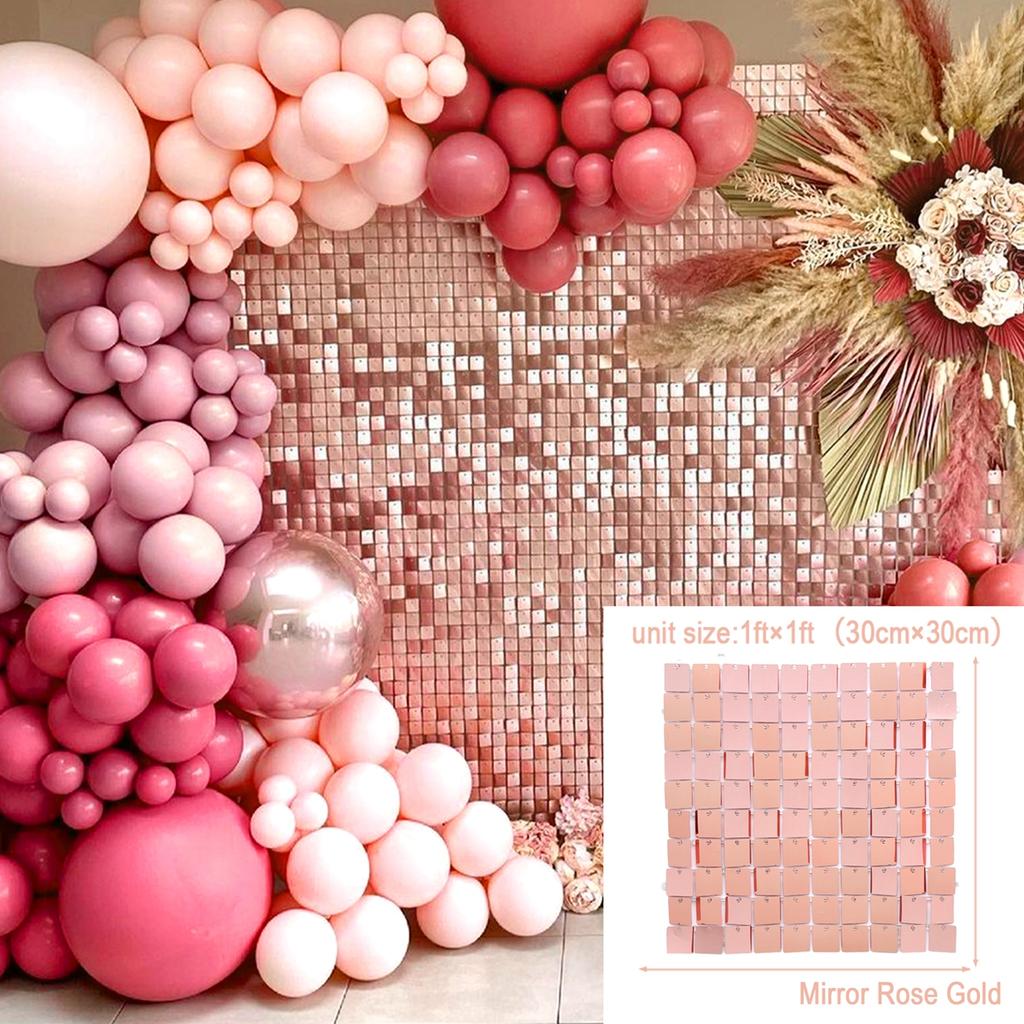 Iridescent Party Sequin Backdrop Glitter Shimmer Square Sequin Panel Wall Popular Wedding Decor Baby Shower Birthday Decoration