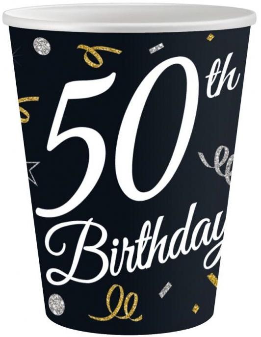 Paper Cups 50th Birthday 250ml 6 pcs