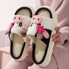 Fashion Men Slippers Cute Cartoon Cow Unisex Linen Slippers Spring Summer Slides Mule Men Women Couples Home Shoes Non-slip Flip Flops