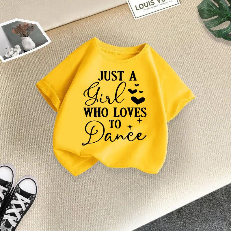 Children's Casual Short-sleeved T-shirt, Summer Girls' Loose T-shirt