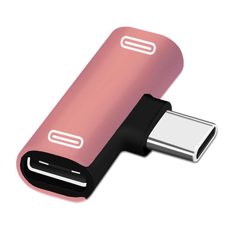 Двойной USB Type C для наушников Aux адаптер-разветвитель аудио разъем для зарядки