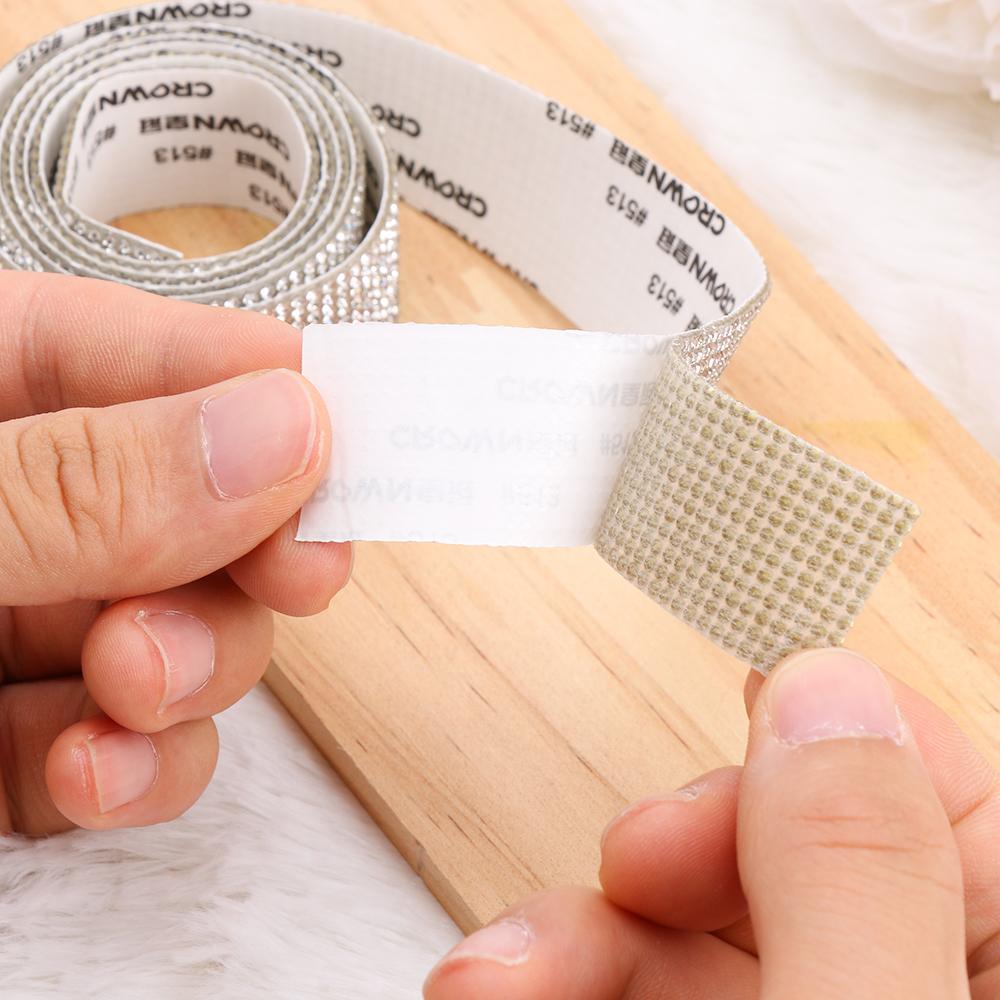 Arts Crafts Phone Decoration Crystal Sticker Self-Adhesive Rhinestone Trim Tape Diamond Ribbon