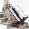 Stair Climbing Cart, 100 kg Stair-Climbing Capacity, Heavy-Duty Folding Trolley Cart with Telescoping Handle, 6 Wheels and 2 Bungee Cords, Stair
