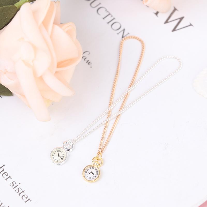 Творческий кукольный домик Мини-ожерелье Карманные часы Золотое ожерелье Индивидуальные карманные часы