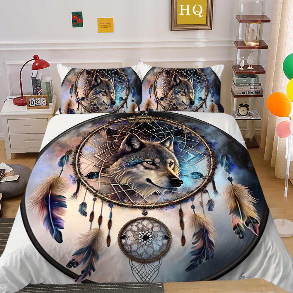 Одеяло с принтом волка, комплект постельного белья из микрофибры королевского размера, чехол для мальчиков-подростков, высококачественный домашний текстиль