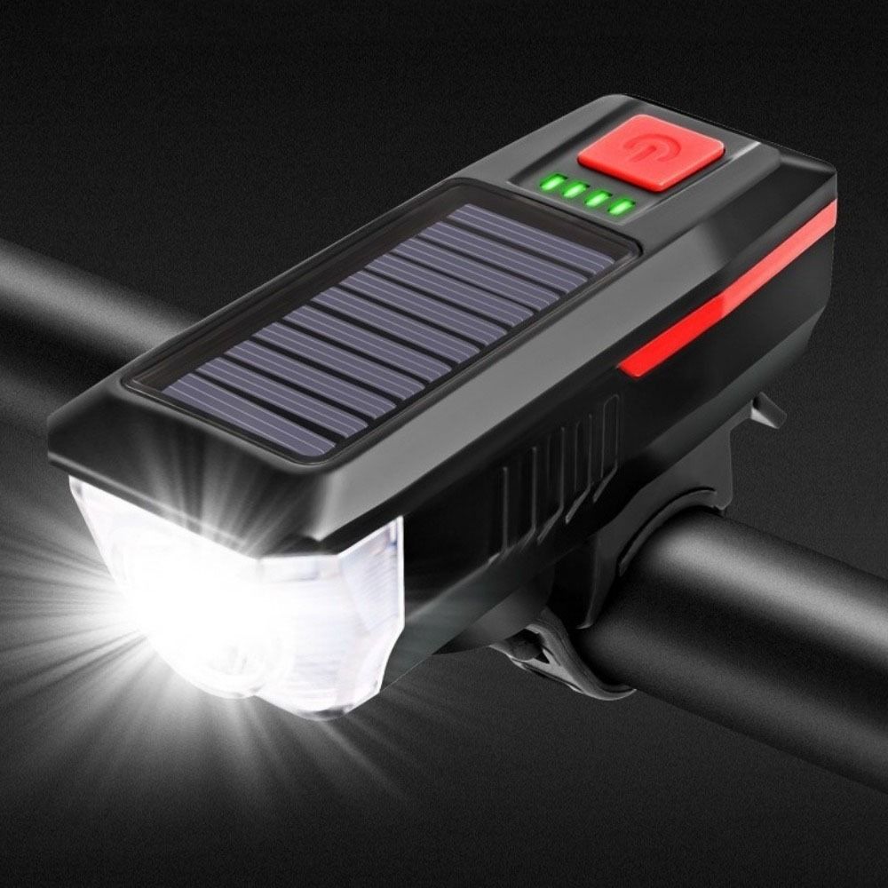 Power Display Bike Headlight 3 Modes Bike Front Lamp Portable Solar Bicycle Light Road Cycling