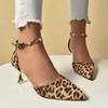 Модные туфли-лодочки на высоком каблуке с леопардовым принтом, женские, весенне-осенние, новые, с острым носком, с мелким вырезом, на шпильке, с одним ремешком
