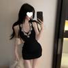 Street Style Diamond Embellished Sleeveless Dress With Turtleneck For Elegant Women