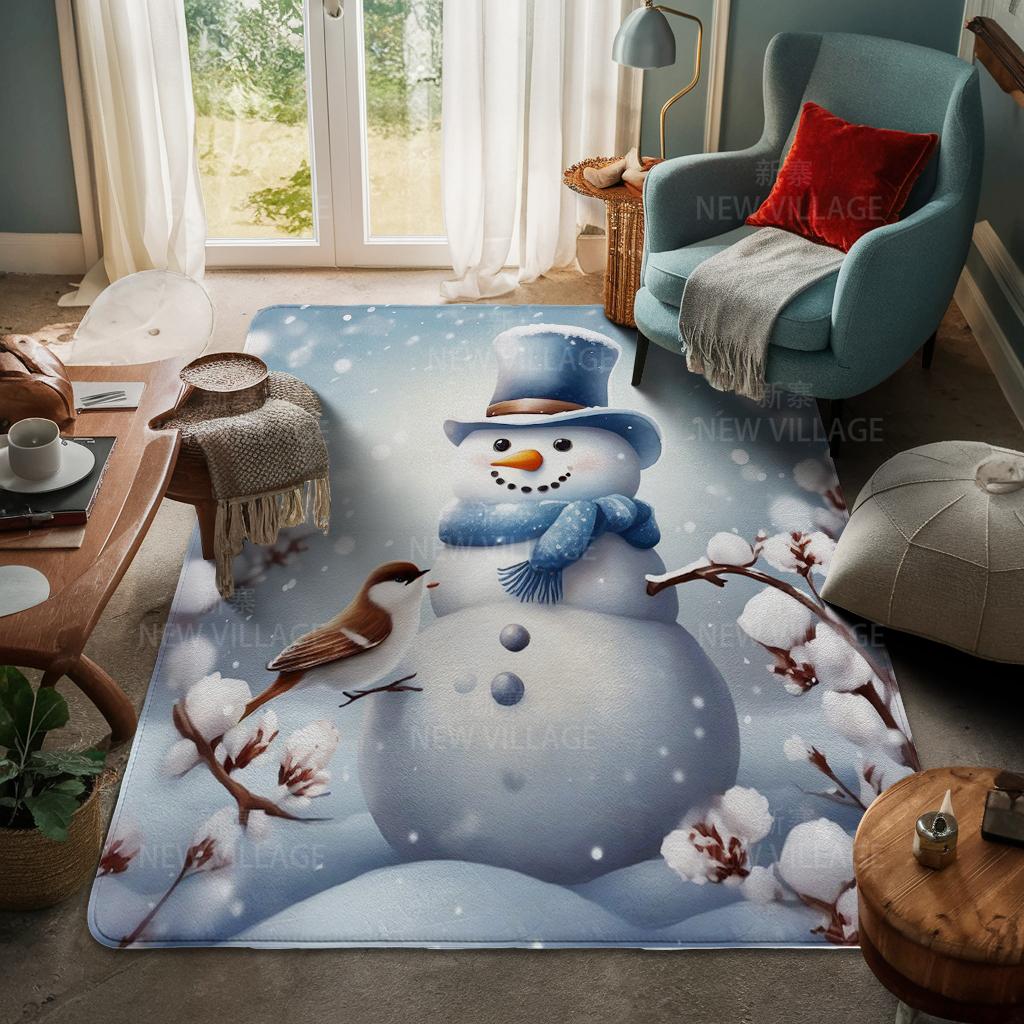 Ковер у входа в дом Домашний коврик у двери Гостиная Ванная Комната Ноги ванная комната Нескользящие коврики с водопоглощением для ванной Счастливого Рождества зима