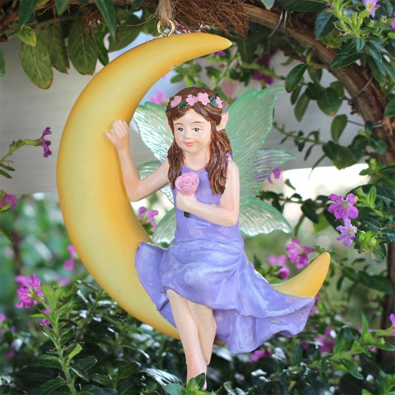 Resin Elf Sculptures Realistic Swing Figurines for Home and Outdoor Garden Patios Decors