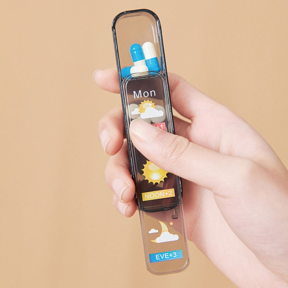 Sliding Cover Design 7-Day Pill Organizer 21 Grid Medicine Storage Box  for Travel Household