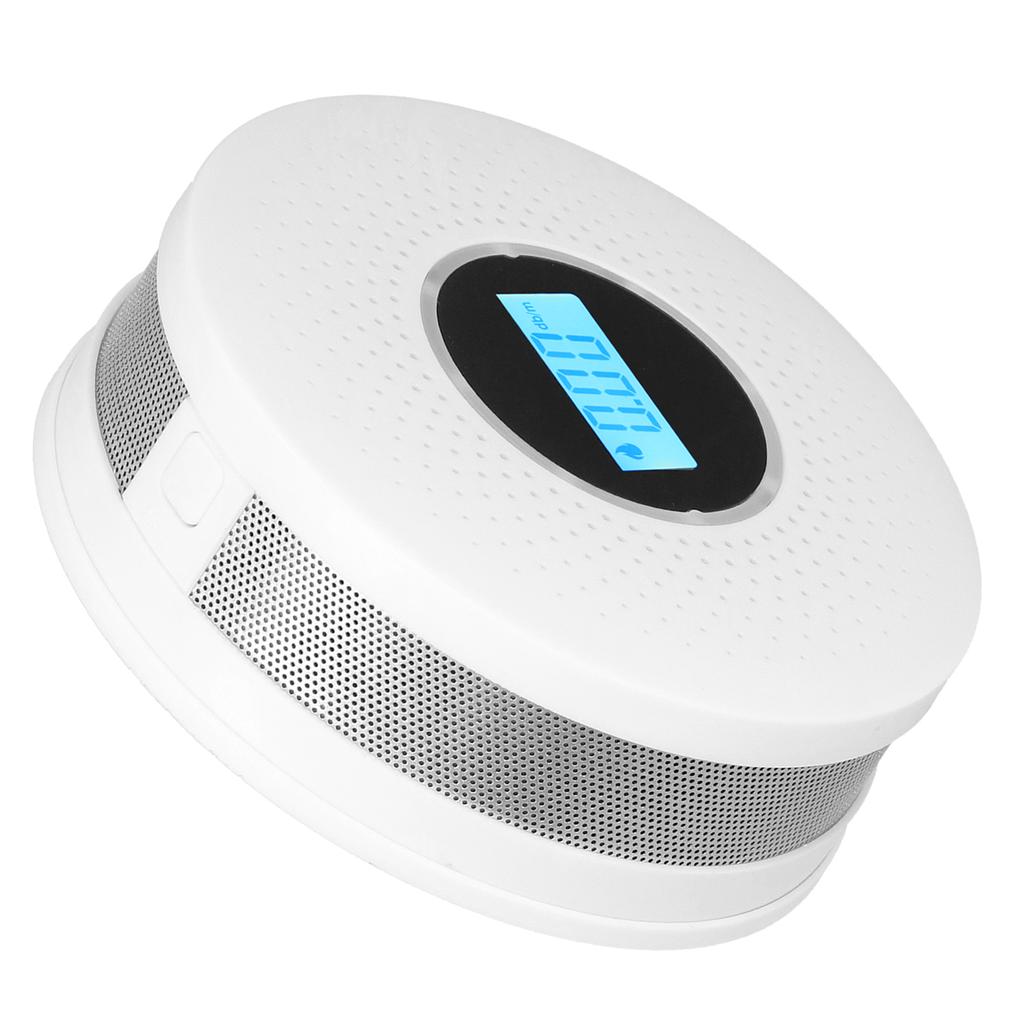 CO Smoke Combination Detector Photoelectric Sensor Sound Light Alarm LCD Display Safety Alert