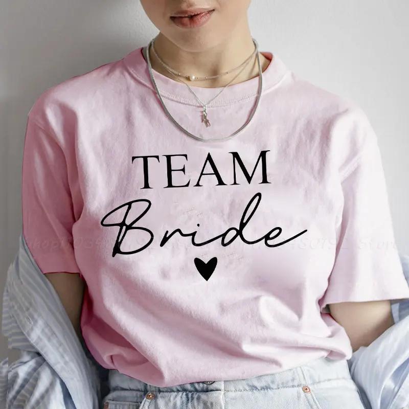 Футболка Team Bride для женщин, свадебные топы, топы для друзей, прощание, девичник, девичник, футболки EVJF, блузки, эстетическая одежда