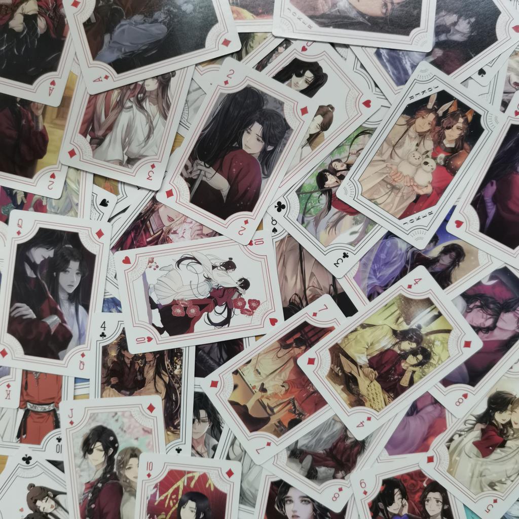 Аниме Благословение небожителей Косплей Настольная игра Карты Твердая обложка Покер Игрушка Подарок С коробкой