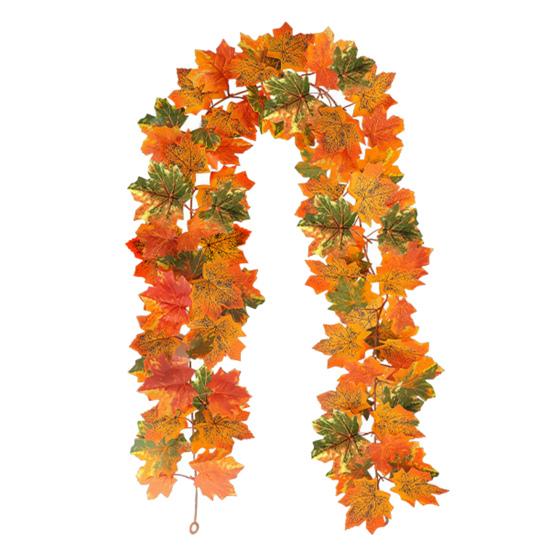 5.7Ft Fall Maple Leaf Garland Artificial Autumn Foliage Garland Harvest Hanging Vine
