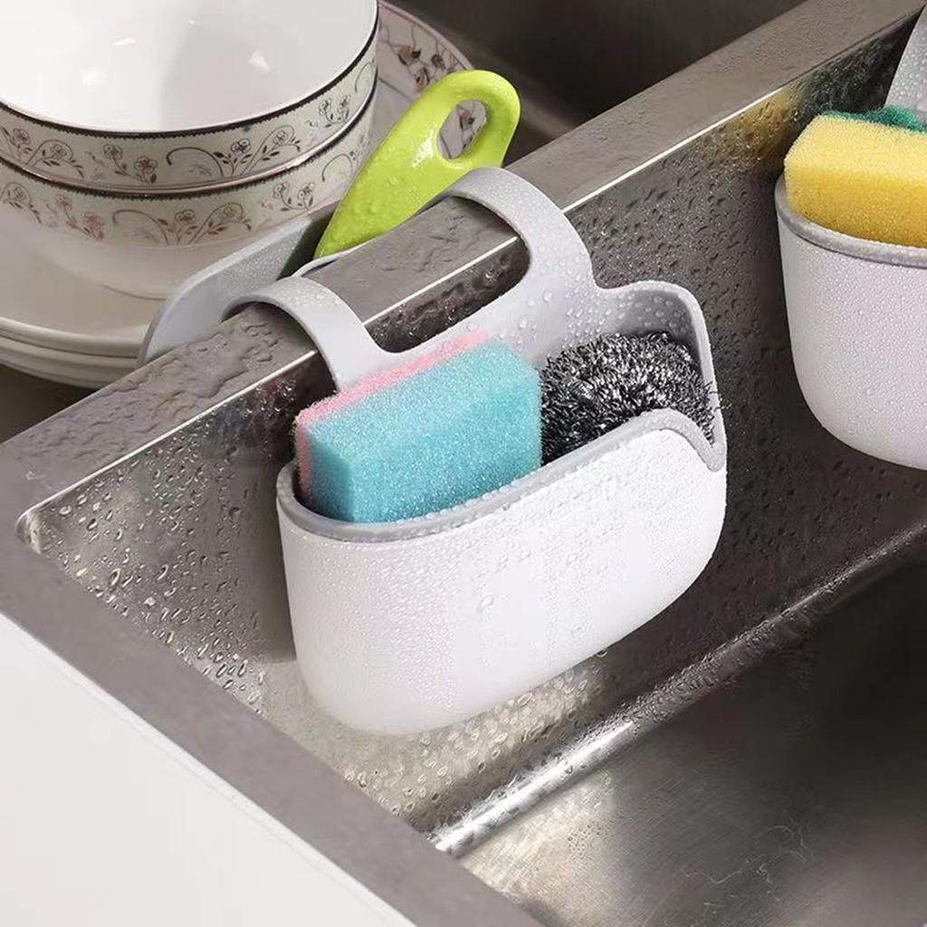 Home Storage Drain Basket Kitchen Sink Holder Adjustable Soap Sponge Shlf Hanging Drain Basket Bag Kitchen Accessories