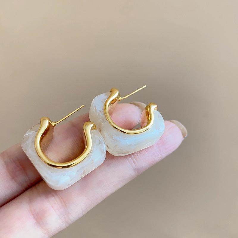 Resin Acrylic Joyful Candy Earrings For Women Stainless Steel Spring Summer Sweet Youth Fashion Colorful Jewelry
