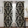 High-quality Luxury Brand Black Pattern 3D Printed Thick Shading Curtain Bedroom Living Room Hotel Window 2 Pieces Free Hooks