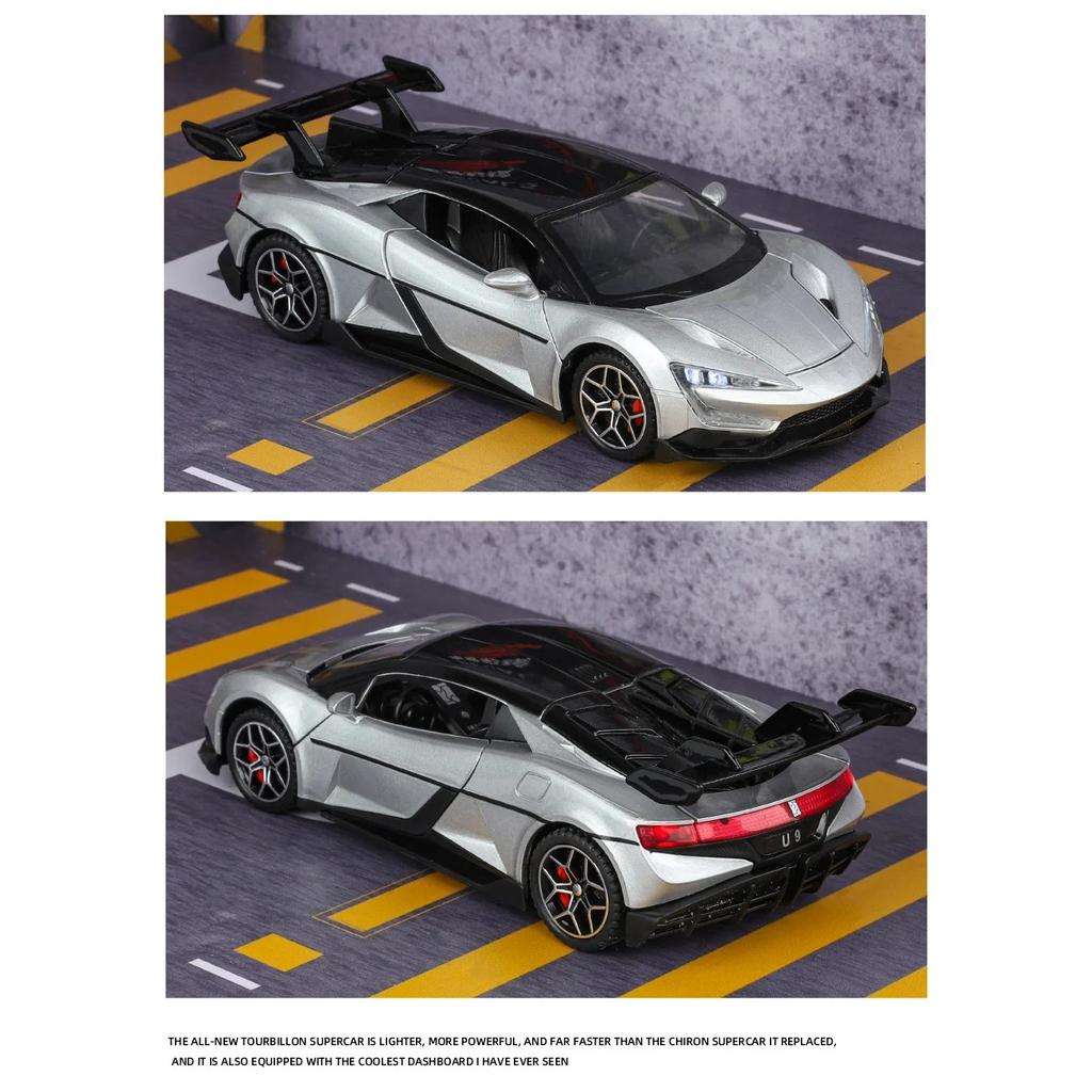 1/32 сплав литой под давлением модель спортивного автомобиля BYD U9 симуляция звук и свет коллекционные украшения детская игрушечная машинка подарки на праздник для мальчиков