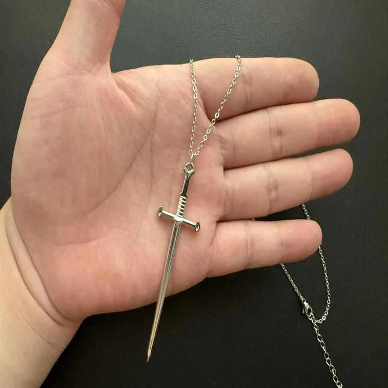 Винтажная подвеска-ожерелье в виде меча, панк-стиль, крест, цинковый сплав, унисекс-украшение