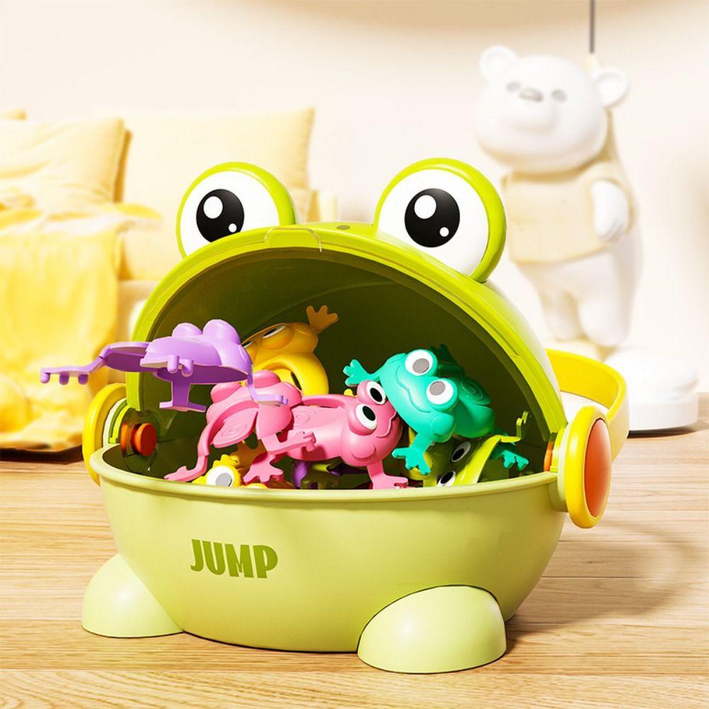 Cute Animals Fun Jumping Frog Toy Assorted Colors Kid Finger-press Toy Bouncing Toad Game Children