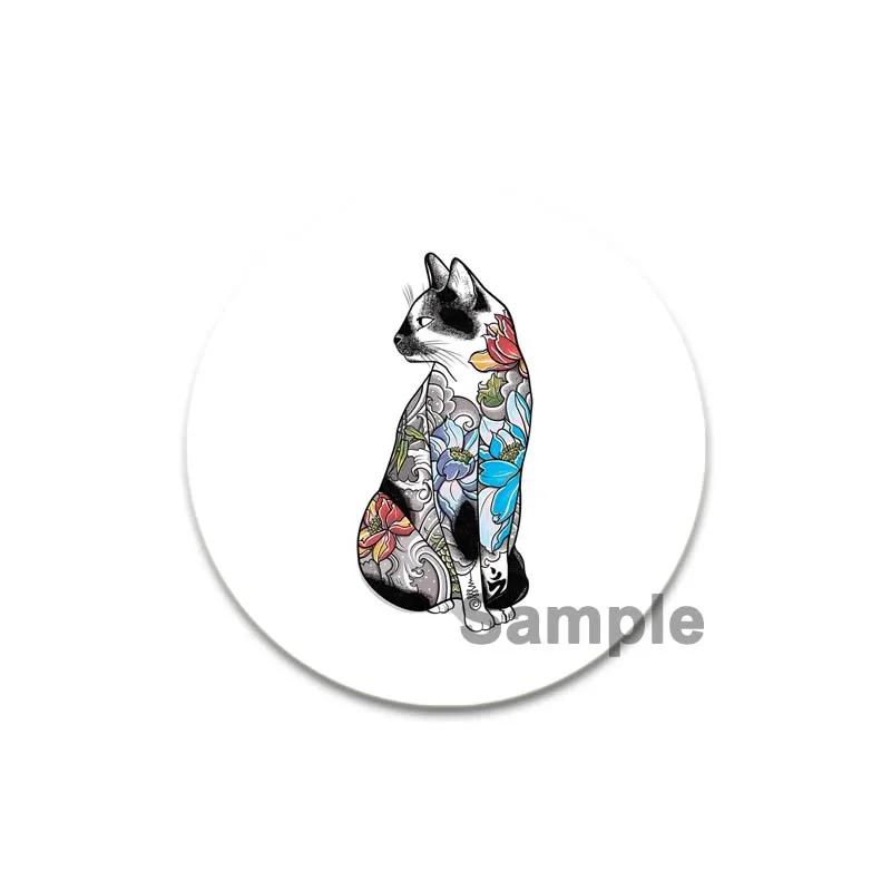 32/44/58 мм мультяшные животные значки на лацкан татуировка кошка эмаль булавка броши для рюкзака декоративные значки из сплава металла ювелирные изделия подарок