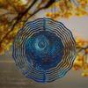 10 Inch Metal Wind Spinner with Starry Sky Design 360 Degree Rotating Outdoor Garden Decor for Patio Balcony Yard