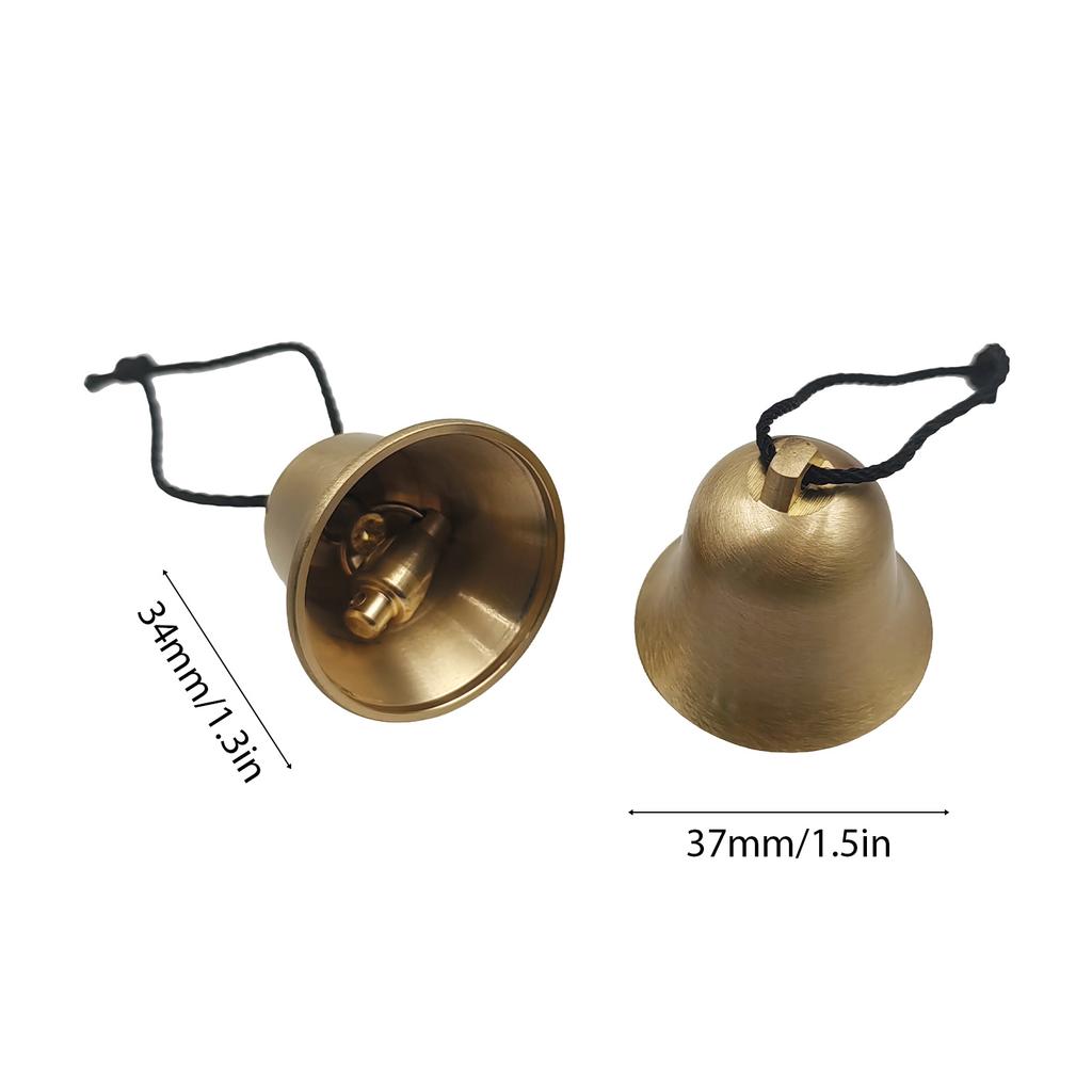 2pcs Hanging Bells with Hanging Rope Wind Chimes Jingle Bell DIY Copper Small Bell Pendant for