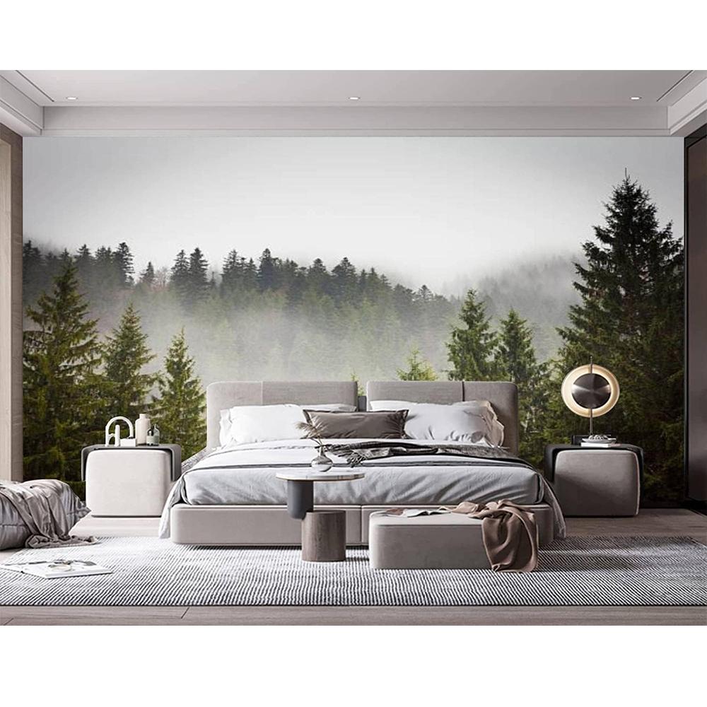 Современные настенные росписи 3D обои с изображением елового леса Съемные настенные наклейки для гостиной спальни Настенная роспись